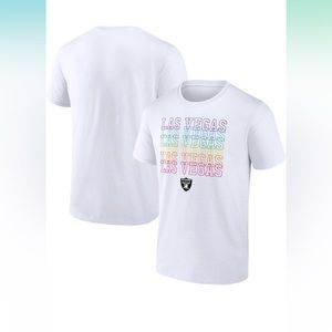 💜NFL apparel Fanatics Las Vegas Raiders Football white T-shirt City Pride